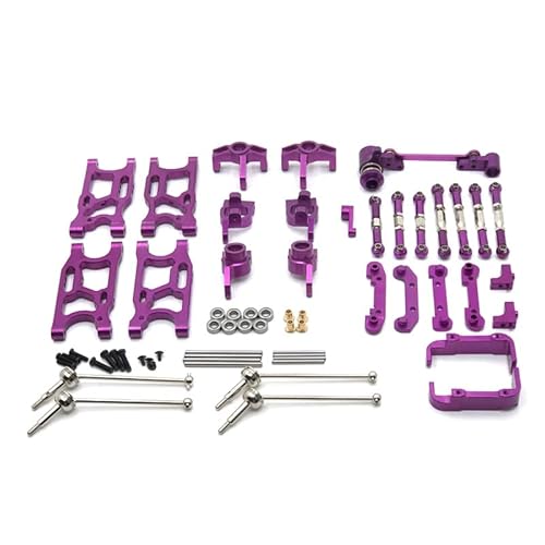 RWEQUTES for WLtoys 144010 144001 144002 124017 124016 124018 124019 RC Auto Metall Upgrade Teile, Modifiziertes 12-teiliges Set, 5 Farben(Purple) von RWEQUTES