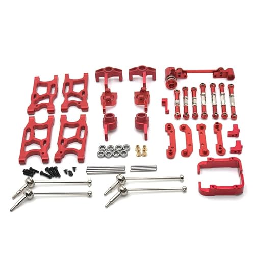 RWEQUTES FOR WLtoys 144010 144001 144002 124017 124016 124018 124019 RC Car Metal Upgrade Parts Modified 12-teiliges Set, 5 Farben (rot) von RWEQUTES