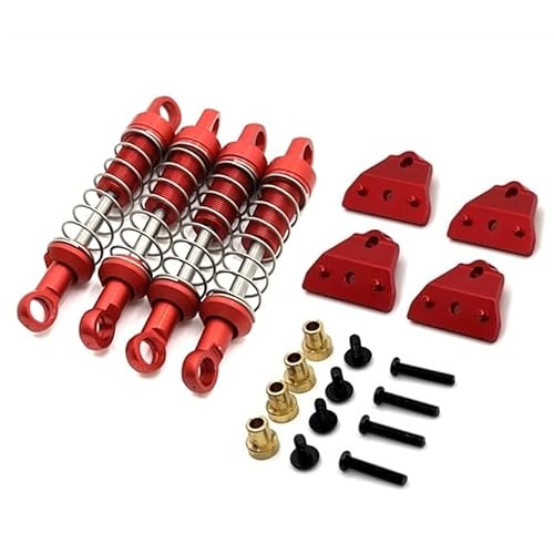 RWEQUTES MN78 Metall-Stoßdämpfer und Stoßdämpfer-Turmhalterung for MN78 MN-78 MN 78 1/12 RC Car Upgrades Teile Zubehör(Rood) von RWEQUTES