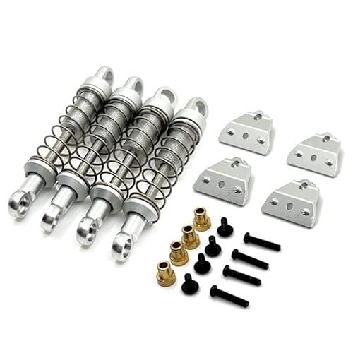 RWEQUTES MN78 Metall-Stoßdämpfer und Stoßdämpfer-Turmhalterung for MN78 MN-78 MN 78 1/12 RC Car Upgrades Teile Zubehör(Silver) von RWEQUTES