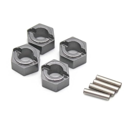 RWEQUTES Metall 7mm Rad Hex Adapter for FMS FCX24 1/24 RC Crawler Auto Upgrades Teile Zubehör(Grey) von RWEQUTES