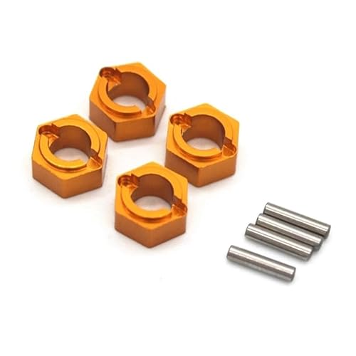 RWEQUTES Metall 7mm Rad Hex Adapter for FMS FCX24 1/24 RC Crawler Auto Upgrades Teile Zubehör(Yellow) von RWEQUTES