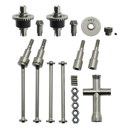 RWEQUTES Metall Differential und Antriebswelle Set for SCY 16101 16102 16103 16201 Pro 1/16 Bürstenlosen RC Auto Upgrades Teile Zubehör von RWEQUTES