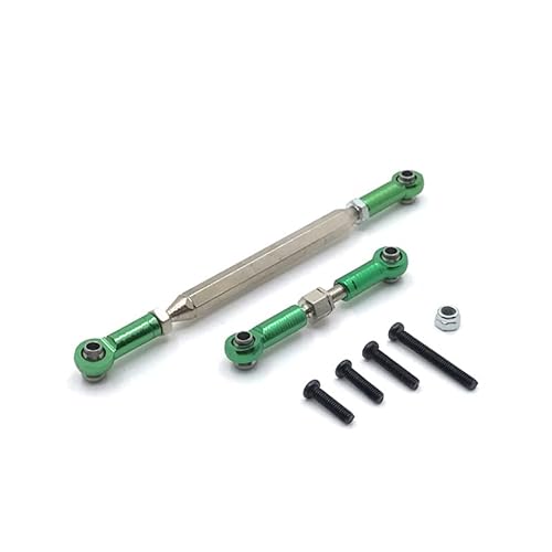 RWEQUTES Metall Einstellbare Lenkgestänge Servo Link Zugstange for WPL C14 C24 B14 B24 MN D90 D99 MN-90 FJ-45 1/12 RC Car Crawler(Green) von RWEQUTES