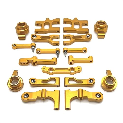 RWEQUTES Metall-Upgrade, Schwinge, Lenkbecher, Lenkgruppe, Set, for MN 1/16 MN38 RC-Autoteile(Yellow) von RWEQUTES