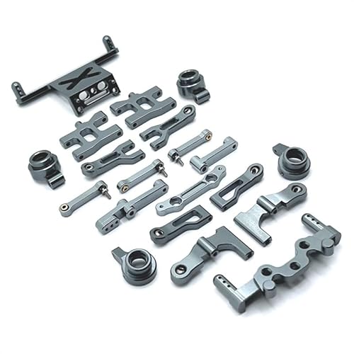 RWEQUTES Metall-Upgrade, Schwinge, Lenkschale, Satz anfälliger Teile, for MN-Modell 1/16 MN38 RC-Autoteile(Dark Grey) von RWEQUTES