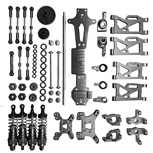 RWEQUTES Metall-Upgrade, verstellbare Spurstange, Schwenkarm, Lenkbecher, 20er-Set, for WLtoys 1/14 144010 144001 144002 RC-Autoteile(Dark Grey) von RWEQUTES