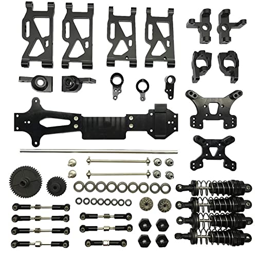 RWEQUTES Metall-Upgrade, verstellbare Spurstange, Schwenkarm, Lenkbecher, 20er-Set, for WLtoys 1/14 144010 144001 144002 RC-Autoteile(Zwart) von RWEQUTES