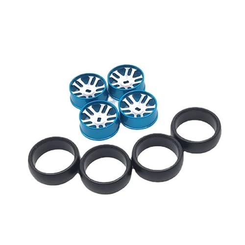 RWEQUTES Metall Upgrade 25mm Drift Räder for WLtoys 1/28 284131 k969 k979 K989 k999 p929 p939 iw04m Mini-Q Mimi-Z RC Auto Teile(Sky Blue) von RWEQUTES