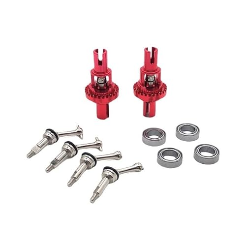 RWEQUTES Metall Upgrade Ball Differential Erweiterte Antriebswelle for WLtoys 1/28 284131 K969 K979 K989 K999 P929 P939 RC Auto Teile(Rood) von RWEQUTES