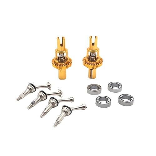 RWEQUTES Metall Upgrade Ball Differential Erweiterte Antriebswelle for WLtoys 1/28 284131 K969 K979 K989 K999 P929 P939 RC Auto Teile(Yellow) von RWEQUTES