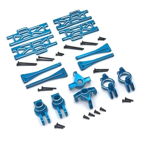 RWEQUTES Metall-Upgrade C-Sitz-Schwingen-Lenkbecher-Set, 7 Stück, for WLtoys 1/10 104009 1/12 12402-A 12404 12409 RC-Autoteile(Sky Blue) von RWEQUTES