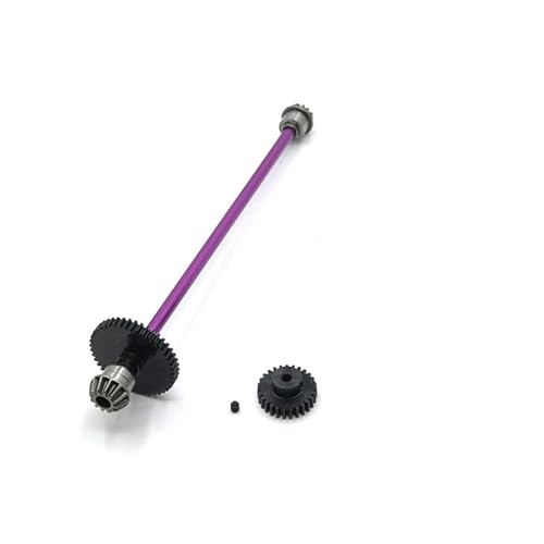 RWEQUTES Metall Upgrade Center Antriebswelle Montage 27T Motor Getriebe for WLtoys 1/12 124016 124017 124018 124019 RC Auto Teile(Purple) von RWEQUTES