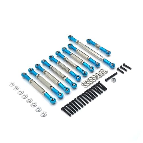 RWEQUTES Metall Upgrade Einstellbare Spurstange Lenkstange for MN 1/12 D91 D90 D96 MN98 99S RC Auto Teile(Sky Blue) von RWEQUTES