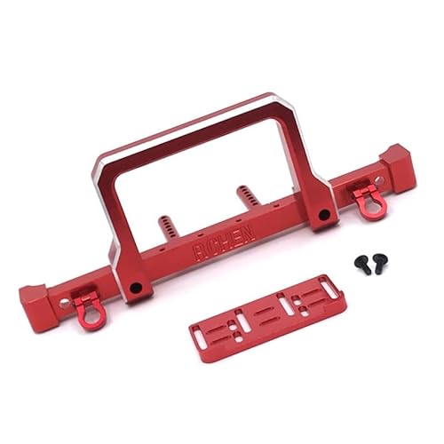 RWEQUTES Metall Upgrade Frontstoßstange for MN999 Wrangler TRX4 SCX10 90046 90047 AXIAL 103007 1/10 RC Autoteile(Rood) von RWEQUTES