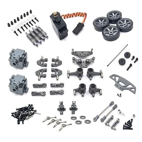 RWEQUTES Metall Upgrade Getriebe Servo Link 18 Pack for WLtoys 1/28 284131 K969 k979 k989 k999 P929 P939 RC Auto Teile(Dark Grey) von RWEQUTES