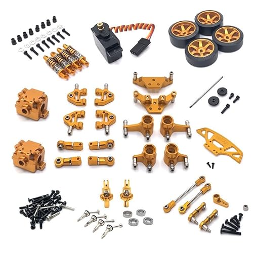 RWEQUTES Metall Upgrade Getriebe Servo Link 18 Pack for WLtoys 1/28 284131 K969 k979 k989 k999 P929 P939 RC Auto Teile(Yellow) von RWEQUTES