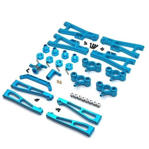 RWEQUTES Metall Upgrade Modifikation Lenkung Cup Swing Arm Lenkung 17mm Combiner for JLB 1/10 J3 RC Auto Teile(Sky Blue) von RWEQUTES