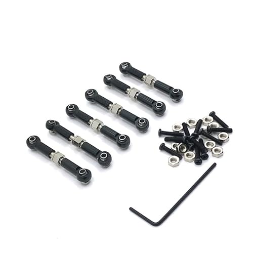 RWEQUTES Metall Upgrade Nachrüstung Einstellbare Zugstange for WLtoys 184011 A959 A949 A969 A979 K929 RC Auto Teile(Zwart) von RWEQUTES