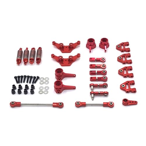 RWEQUTES Metall Upgrade Schaukel Arm Lenkung Tasse Schock Halterung Lenkung Link Schock for WLtoys 1/28 284131 K969 K979 K989 K999 RC Auto Teile(Rood) von RWEQUTES