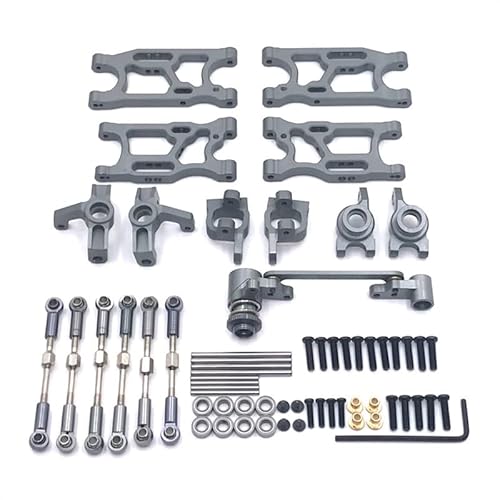 RWEQUTES Metall-Upgrade Schwingarm-Lenkbecher-Lenkgruppe 8-teiliges Set for LC Racing 1/14 LC12B1 EMB-1H-DTH-MTH RC-Autoteile(Dark Grey) von RWEQUTES