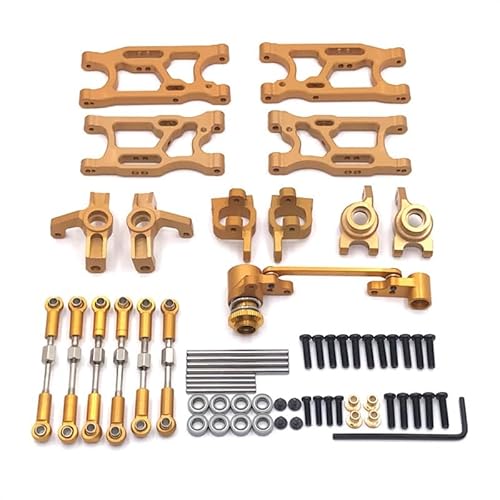 RWEQUTES Metall-Upgrade Schwingarm-Lenkbecher-Lenkgruppe 8-teiliges Set for LC Racing 1/14 LC12B1 EMB-1H-DTH-MTH RC-Autoteile(Yellow) von RWEQUTES