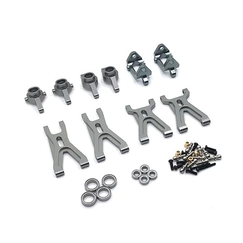 RWEQUTES Metall Upgrade Schwinge Lenkbecherlager 7-teiliges Set for WLtoys 1/18 A949 A959 A979 A969 K929 RC Autoteile(Dark Grey) von RWEQUTES