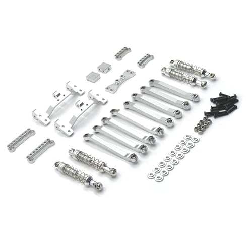 RWEQUTES Metall Upgrade Stoßdämpfer Feste Spurstange Schock Halterung Hinterachse Servo Halterung for MN 1/12 D90 D96 D91 MN98 99S RC Auto Teile(Silver) von RWEQUTES