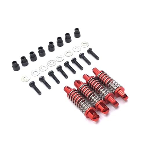 RWEQUTES Metall Upgrade Stoßdämpfer for WLtoys 1/28 284131 K969 K979 K989 K999 P929 P939 RC Auto Teile(Rood) von RWEQUTES