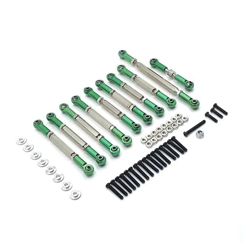 RWEQUTES Metall-Upgrade-Teile Zugstangen for MN D90 D91 D96 D99S MN90 MN99 MN99S 1:12 RC Car MN99S(Green) von RWEQUTES