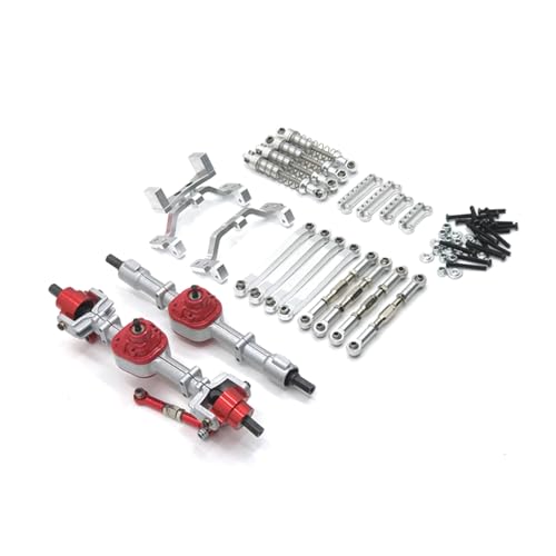 RWEQUTES Metall Upgrade Vorder- und Hinterachse Montage Spurstange Stoßdämpfer Kit for MN 1/12 D90 D91 D96 MN98 99S RC Auto Teile(White) von RWEQUTES