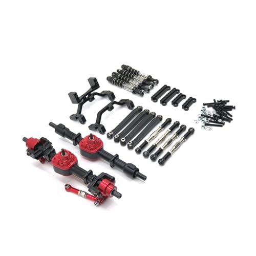 RWEQUTES Metall Upgrade Vorder- und Hinterachse Montage Spurstange Stoßdämpfer Kit for MN 1/12 D90 D91 D96 MN98 99S RC Auto Teile(Zwart) von RWEQUTES