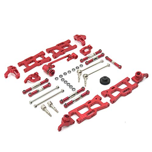 RWEQUTES Metall-Upgrade-Zubehörsatz for WLToys144001 124016 124017 124018 124019 ferngesteuertes Auto 1/12 1/14 RC-Autoteile(Rood) von RWEQUTES