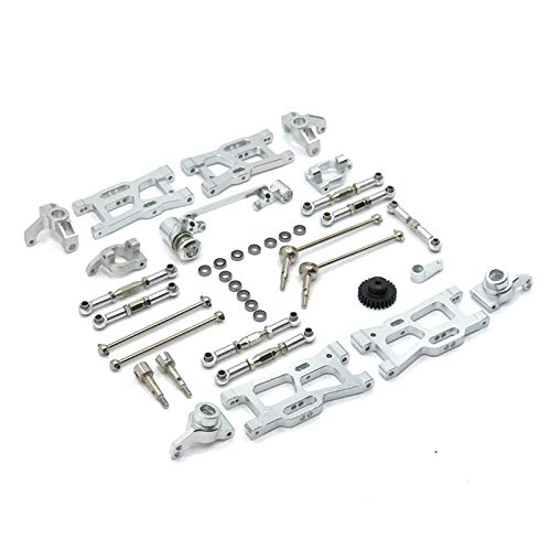 RWEQUTES Metall-Upgrade-Zubehörsatz for WLToys144001 124016 124017 124018 124019 ferngesteuertes Auto 1/12 1/14 RC-Autoteile(Silver) von RWEQUTES