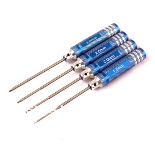 RWEQUTES RC Hobby Tools HSP Modellauto Blauer Metall-Kugelkopf-Inbusschlüssel-Schraubendreher 1,5 mm 2,0 mm 2,5 mm 3,0 mm Werkzeugsatz 80211 von RWEQUTES