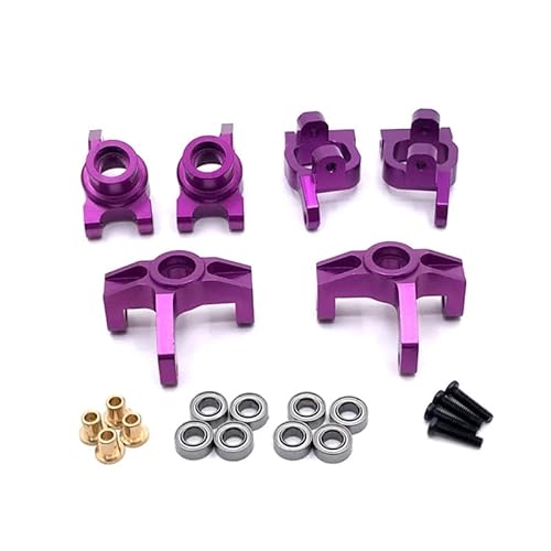 RWEQUTES Upgrade Lenkbecherlager 4-teiliges Set for LC Racing 1/14 WLtoys 144010 144002 144001 124017 124016 124019 124018 RC Autoteile(Purple) von RWEQUTES