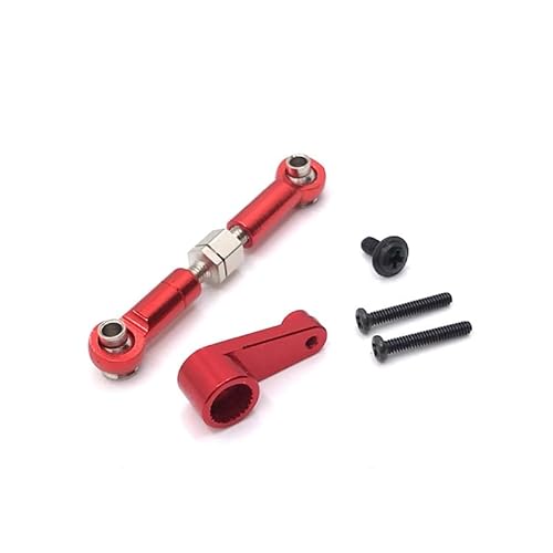 RWEQUTES Upgrade Metall Lenkstange 28T Servoarm for WLtoys 144010 144001 144002 124016 127017 124018 124019 LC 1/14 RC Auto Teile(Rood) von RWEQUTES