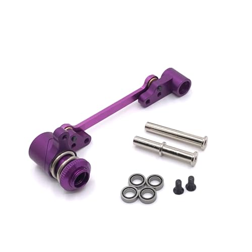 RWEQUTES Upgrade Metall Lenkung for WLtoys 144010 144001 144002 124016 127017 124018 124019 LC 1/14 RC Auto Teile(Purple) von RWEQUTES