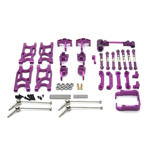 RWEQUTES Upgrade Metall Swing Arm Halter Batteriehalter 14 Pack for WLtoys 144010 144001 144002 124016 127017 124018 124019 RC Auto Teile(Purple) von RWEQUTES