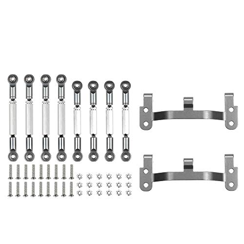 RWEQUTES Upgrade Metall Zugstange Lenkung Zugstange Servo Stange Zugstange Basis for WPL B1 B-1 B14 B-14 B24 B-24 C14 C24 1/16 RC Auto Ersatzteile(Titanium Grey) von RWEQUTES