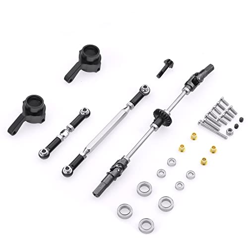 RWEQUTES Upgrade Metallgetriebe Brückenachse for RC Car 4WD MN99S MN99-S RC Rock Crawler D90 Ersatzteile Metall Vorder- und Hinterachsgetriebe(Front Black) von RWEQUTES