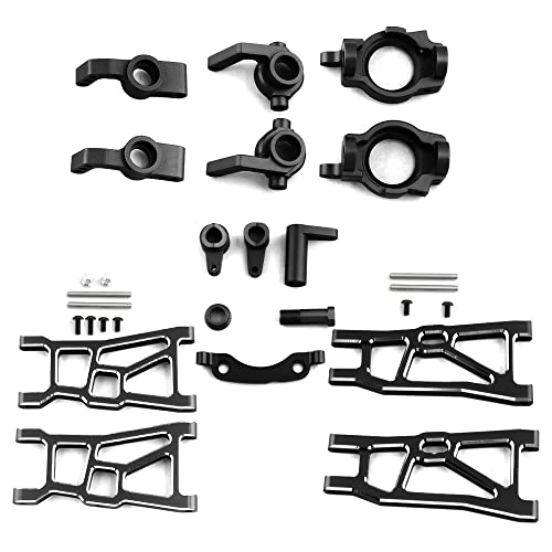 RWEQUTES ZD Racing DBX10 DBX-10 Metall-Upgrade-Teile-Set, Lenkblock, Nabenträger, Aufhängungsarm, 1/10 RC-Car-Upgrade-Zubehör(Zwart) von RWEQUTES