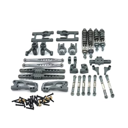 RWEQUTES for 1/12 Wltoys 12423 12427 12428 FY-03 Metall Upgrade Teile Kits Schwinge Link Rod Stoßdämpfer 1:12 RC Auto Zubehör(Grey) von RWEQUTES