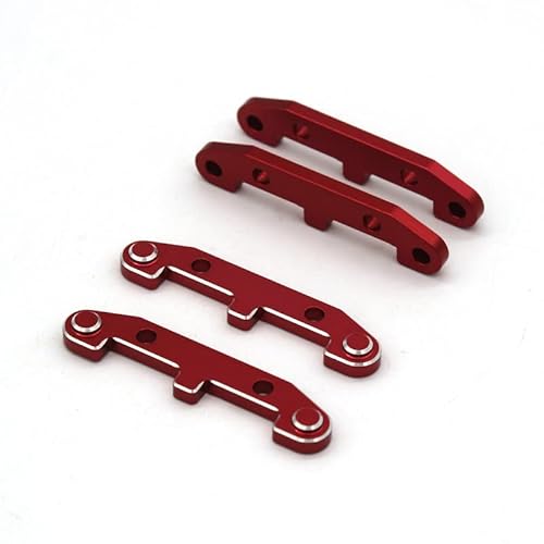 RWEQUTES for JLB 11101 21101 J3 1/10 RC Fernbedienung Auto Racing Metall Upgrade Zubehör Lower Arm Code Platte EA1005(Rood) von RWEQUTES