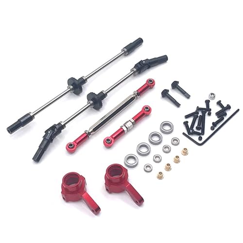 RWEQUTES for MN MN98 99S D90 D91 D96 Fernbedienung Auto Metall Upgrade Zubehör Vorder- und Hinterachse Teile(Rood) von RWEQUTES