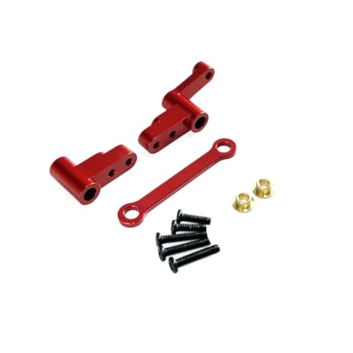 RWEQUTES for Mjx Hyper Go1/14 14301 14302 Fernbedienung Auto modifizierte Zubehörteile Upgrade Metall Lenkgruppe Getriebekomponenten(Rood) von RWEQUTES