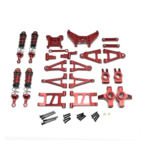 RWEQUTES for Mjx Hyper go 1/14 14301 14302 Fernbedienung Auto zubehör Metall Schwinge lenkung Tasse Upgrade Set(Rood) von RWEQUTES