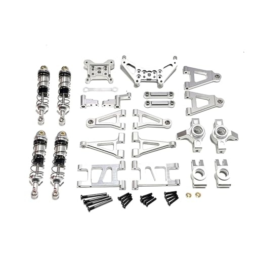 RWEQUTES for Mjx Hyper go 1/14 14301 14302 Fernbedienung Auto zubehör Metall Schwinge lenkung Tasse Upgrade Set(Silver) von RWEQUTES