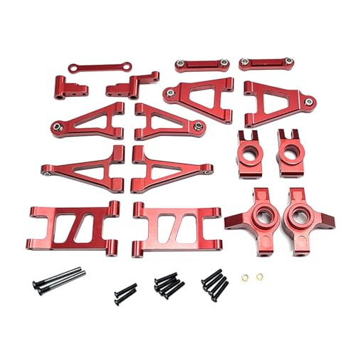 RWEQUTES for Mjx Hyper go 1/14 14301 14302 ferngesteuertes Auto Metall Upgrade Schwinge lenkbecher ersatzteile(Rood) von RWEQUTES