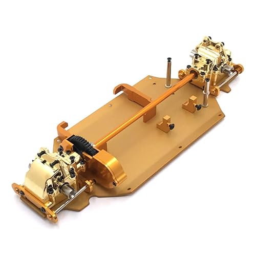 RWEQUTES for WLtoys 1/14 144010 144001 144002 RC Auto Metall Upgrade Chassis Teile, Getriebe, Getriebe Abdeckung, Getriebe Montage(Gold) von RWEQUTES